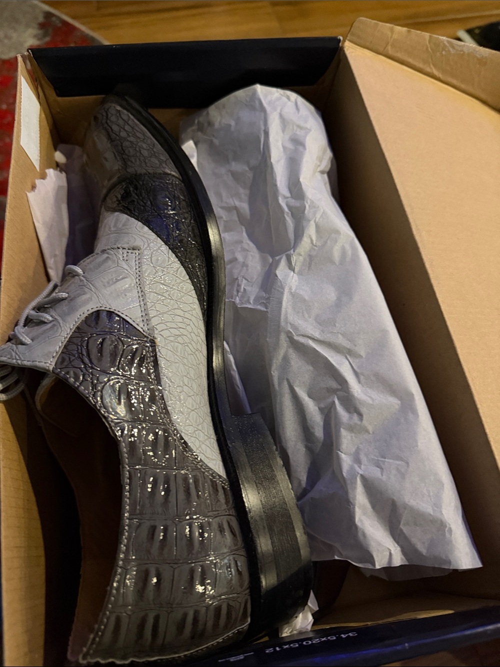 Roberto Chillini Men’s Gray Textured Dress Shoes – Size 13